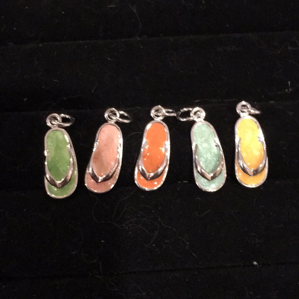 Flip flop charm w/silk or sterling silver necklace